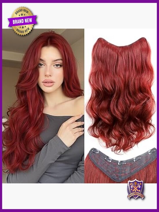 24 Inch Wavy Clip In Hair Extensions One Piece Curly Synthetic Thick Volume Updo